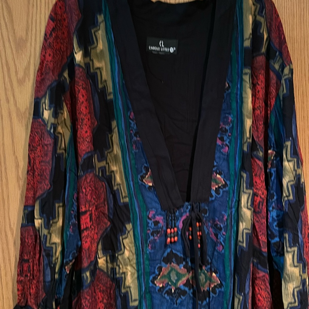 1990’s Carole Little colorful boho bohemian caftan